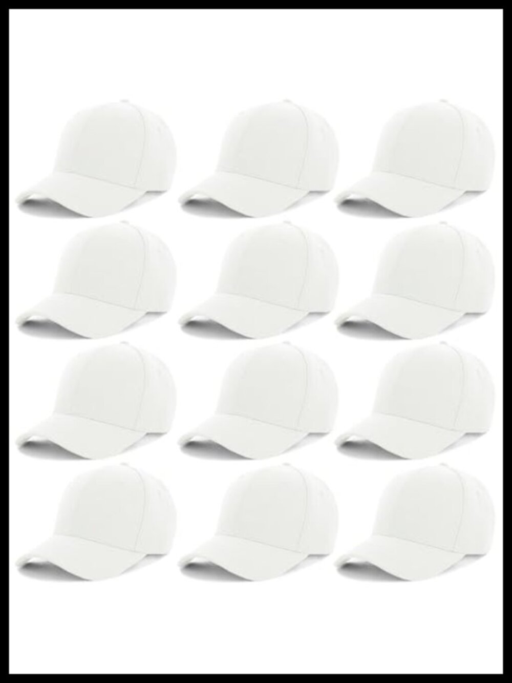 12 Pack Cotton Baseball Caps Unisex Adjustable Dad Hat Bulk Solid